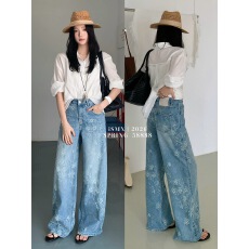 批发2026早春iSMX法式重工浪漫满幅花纹刺绣直筒版型慵懒<b class='q'>牛仔裤</b>58888