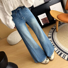 批发塑造腿精!双版本立体线条显瘦喇叭裤女 春季斜裁四面弹修身牛仔裤