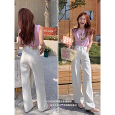 批发四面弹拖地窄版阔腿<b class='q'>牛仔裤</b>女<b class='q'>欧洲站</b>2026春新款欧货女装直筒裤潮