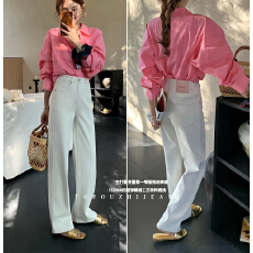 批发TOP四面弹窄版直筒牛仔<b class='q'>裤</b>女新款韩版时尚休闲<b class='q'>气质</b>高腰显瘦阔腿<b class='q'>裤</b>