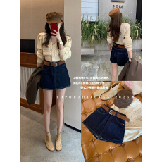 批发TOP 欧制春夏美式复古A字工装裙<b class='q'>裤</b>裙<b class='q'>裤</b>61511