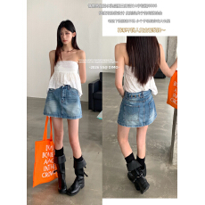 批发DIMO5565牛仔半身裙裤女2026<b class='q'>夏</b>新款高腰显瘦A字牛仔裙防走光短裙