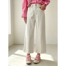 批发Kabodo<b class='q'>牛仔裤</b>女2026早秋新款阔腿裤卡布85103白色高腰<b class='q'>九分</b>奶奶裤