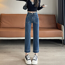 批发实拍2026春季弹力小个子牛仔裤女<b class='q'>铅笔裤</b>修身直筒裤