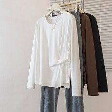 批发实拍大码女装<b class='q'>秋</b>冬新款韩版高级感潮流设计感显瘦修身上衣