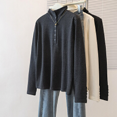 批发实拍大码女装<b class='q'>秋</b>冬新款韩版双面德绒恤立领软糯内搭保暖打底衫上衣