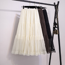 批发实拍大码女装<b class='q'>冬</b>季新款韩版蕾丝设计高腰显瘦高级显瘦宽松半身裙