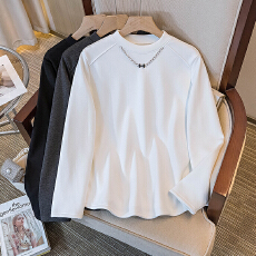 批发实拍大码女装冬季新款韩版高级链条收腰宝宝绒设计显瘦修身上衣