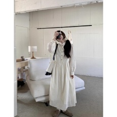 批发长袖刺绣提花茶歇法式<b class='q'>连衣裙</b>（原版<b class='q'>棉布</b>，全件内里）