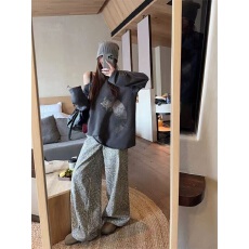 批发【曼巴棉260克】斜肩长袖宽松<b class='q'>T</b>恤衫女秋季<b class='q'>动物</b>印花露肩卫衣