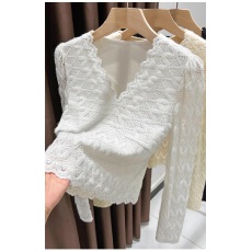 批发加绒<b class='q'>蕾丝</b>修身<b class='q'>上衣</b>秋冬新款保暖打底衫