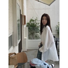 批发纹防晒衬衫女<b class='q'>夏季</b>薄款慵懒风长袖衬衣