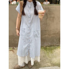 批发宽松休闲衬衫裙连衣裙女2025夏季新款白色a字半身裙叠穿两件套装