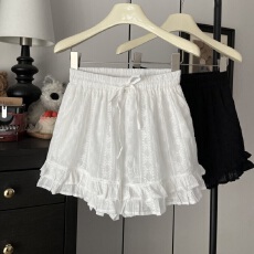 批发法式<b class='q'>蕾丝</b>花边阔腿裤女春夏季宽松休闲洋气百搭打底a字短裤热裤子