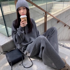 批发<b class='q'>春</b>秋季卫衣运动套装女宽松显瘦港风学生洋气减龄跑步服纯色两件套