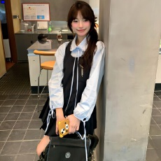 批发早秋学院风衬衫背带裙套装女装秋季2026新款小个子漂亮穿搭一整套