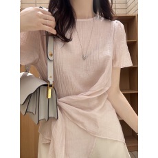 批发已出货  韩国chic 韩版系带<b class='q'>不规则</b>套头衬衫