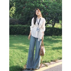 批发已出货 韩国chic新款防晒长袖<b class='q'>衬衫女</b>设计感小众独特上衣