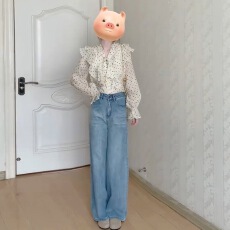 批发已出货 韩国chic荷叶边波点<b class='q'>衬衫女</b>早春新款春秋穿搭衬衣<b class='q'>长袖</b>