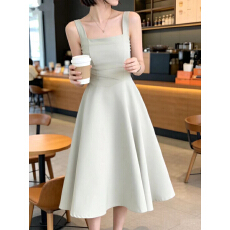批发甜美淑女 韩国<b class='q'>网纱</b>拼接背后系带中长款<b class='q'>连衣裙</b> 吊带背心韩版<b class='q'>连衣裙</b>
