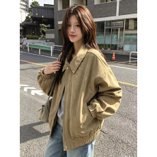 批发时尚简约 韩国宽松大码麂皮绒<b class='q'>风衣</b>棒球服外套 百搭休闲<b class='q'>韩版</b>外套