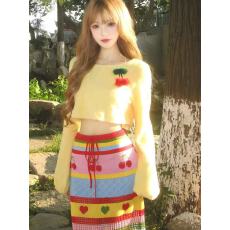 批发套装女2025秋季韩系甜辣妹穿搭短款针织毛衣上衣高腰半身裙两件套