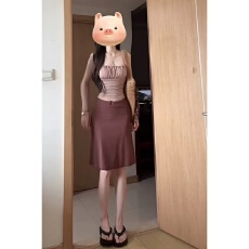 批发纯欲风辣妹性感挂脖褶皱吊带背心女<b class='q'>夏</b>季低腰鱼尾半身裙修身两件套