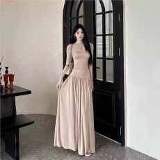批发法式辣妹气质时尚套装女2026<b class='q'>春</b>夏新款半高领中袖上衣高腰半身长裙