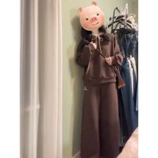 批发日系慵懒风休闲<b class='q'>运动服</b>套装女秋季<b class='q'>韩版</b>新款宽松连帽卫衣长裤两件套