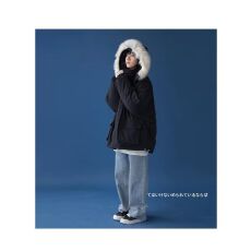 批发羽绒服男女同款冬装女士保暖短款立领纯**侣外套亲子上衣潮