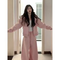 批发巨好看的秋装一整套韩系减龄慵懒休闲运动连帽卫衣阔腿<b class='q'>裤</b><b class='q'>两件套</b>潮