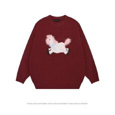 批发卡通提花针织多巴胺毛衣<b class='q'>男</b>女款2025新款深秋初冬季慵懒貂毛上衣