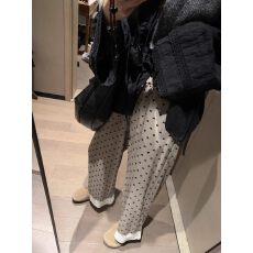 批发立体腰内包条波点爱心高腰松紧九分裤<b class='q'>女</b>秋季裤口<b class='q'>蕾丝</b>花边阔腿<b class='q'>裤</b>