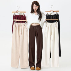 批发2025新款冬季<b class='q'>裤</b>垂感<b class='q'>韩版</b>直筒窄版宽松休闲阔腿<b class='q'>裤</b><b class='q'>女士</b>加绒加厚<b class='q'>裤</b>子