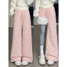 批发羊羔绒】新款东北特厚保暖加绒防寒毛绒阔腿裤