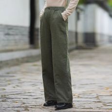 批发高腰加厚保暖直筒休闲棉裤女秋冬季新款时尚宽松外穿夹棉裤阔腿裤