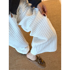 批发原板面料 大码300斤夹棉休闲阔腿裤女冬季慵懒松弛感高腰加厚棉裤