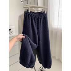 批发原版面料 大码300斤菱格夹棉束脚裤<b class='q'>女</b>休闲裤冬季宽松显瘦<b class='q'>哈伦裤</b>