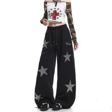 批发韩版潮流百搭裤子夏季薄款坠感阔腿拖地长裤