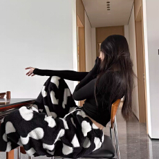 批发双面绒有口袋有束脚绳#少女爱心印花珊瑚绒睡裤女冬季保暖可外穿