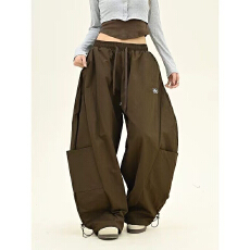 批发美式复古美拉德棕色弯刀<b class='q'>休闲裤</b><b class='q'>男</b>女春秋潮牌宽松工装直筒阔腿裤