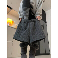 批发<b class='q'>灰色</b>针织短裤女外穿冬季韩系高腰显瘦a字小个子加厚麻花打底靴裤