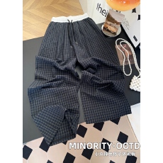 批发韩系小众百搭撞色<b class='q'>格子</b>宽松休闲<b class='q'>裤</b>女通勤高腰垂感直筒阔腿<b class='q'>裤</b>