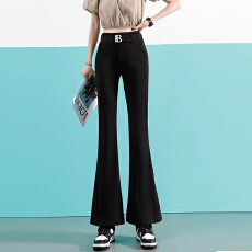 批发高端女士裤子2026秋<b class='q'>冬</b>喇叭裤韩版修身显瘦高腰弹力坠感微喇长裤