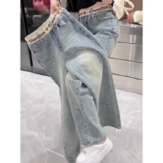 批发<b class='q'>大码</b>美式街头水洗做旧牛仔裤男春秋直筒宽松<b class='q'>欧美</b>高街vibe风长裤