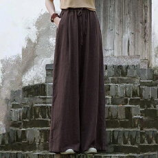 批发棉麻阔腿长裤新款休闲裤文艺<b class='q'>中国风</b>女复古垂感阔春夏宽松显瘦