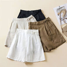 批发多色可选设计个夏季新款休闲棉麻休闲五分裤子阔腿裤<b class='q'>短裤</b>宽松女裤