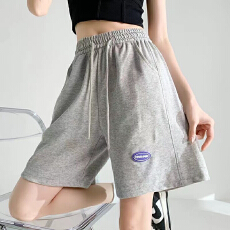 批发灰色<b class='q'>运动</b><b class='q'>短裤</b><b class='q'>女</b>夏季薄款新款学生显瘦宽松直筒休闲阔腿五分裤