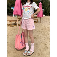 批发潮牌波点印花抽绳三分裤女2026夏季辣妹多巴胺短裤