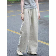 批发纯棉新款棉麻休闲<b class='q'>裤</b>女2026春秋季大码宽松<b class='q'>哈伦</b><b class='q'>裤</b>高腰显瘦长<b class='q'>裤</b>